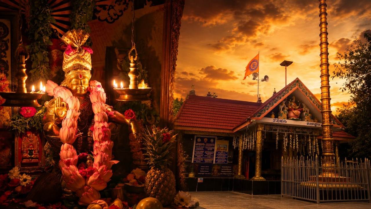 Gottigere Ayyappa Temple sanctum — Hindu temple near Bannerghatta Road